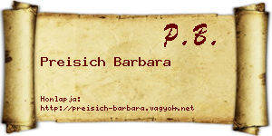 Preisich Barbara névjegykártya
